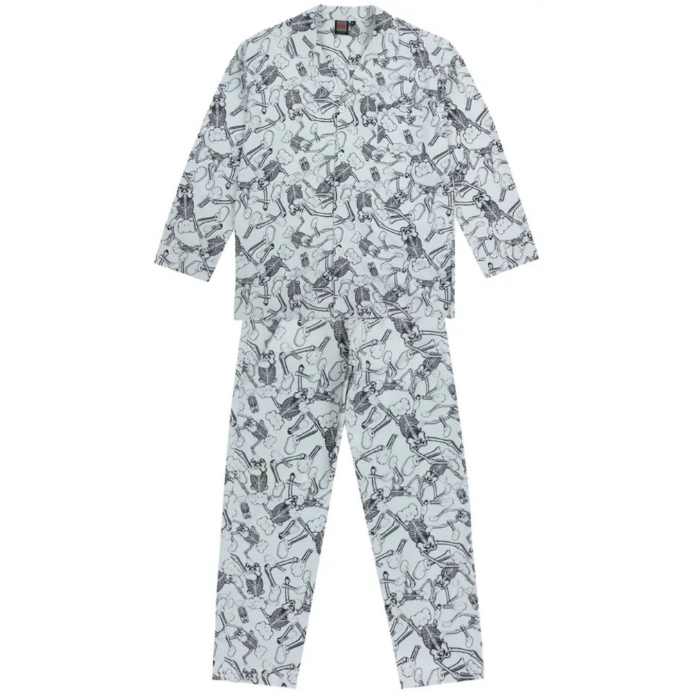 KAWS × Infinite Archive SKELETON Pattern Pajama Set XXL